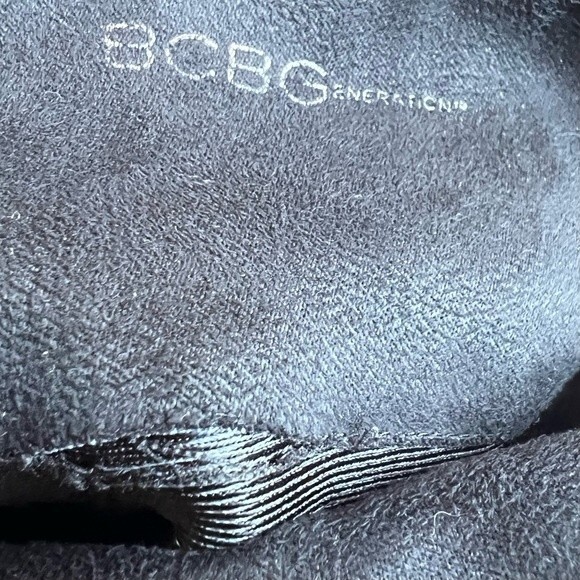 BCBGeneration Dishy Black Suede Platform Heeled Boots Women’s Size 9 - Picture 9 of 12